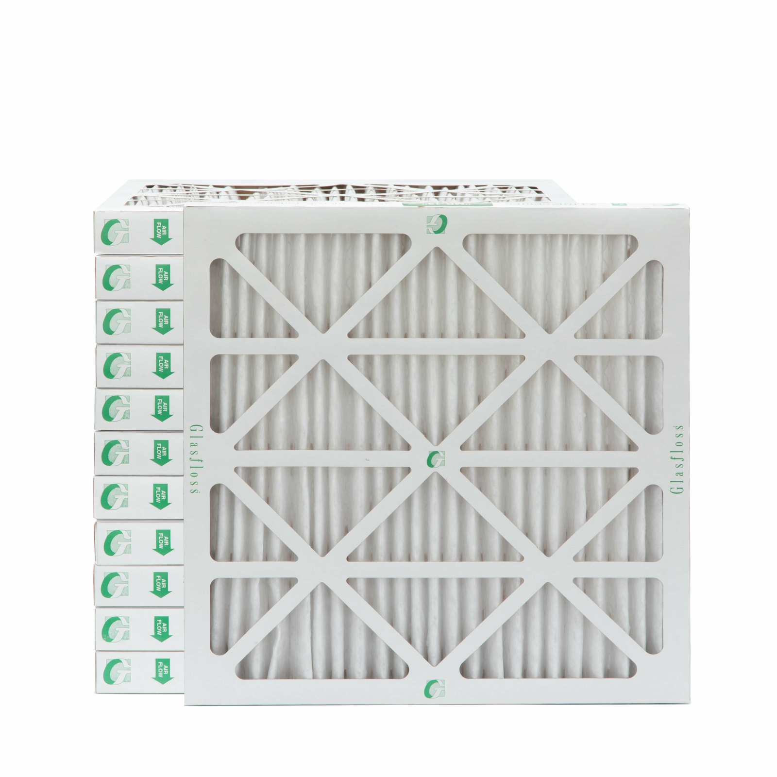 Glasfloss ZL 24x24x2 MERV 10 (FPR 7) Pleated HVAC Air Filters. Case of 12