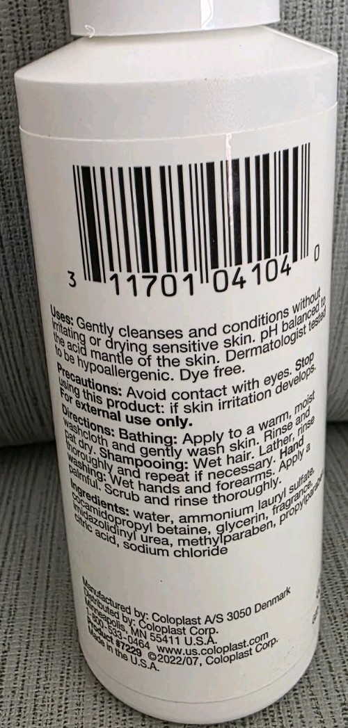 *Case of 36* Coloplast 7229 Gentle Rain Extra Mild Sensitive Skin Body Wash 4 oz