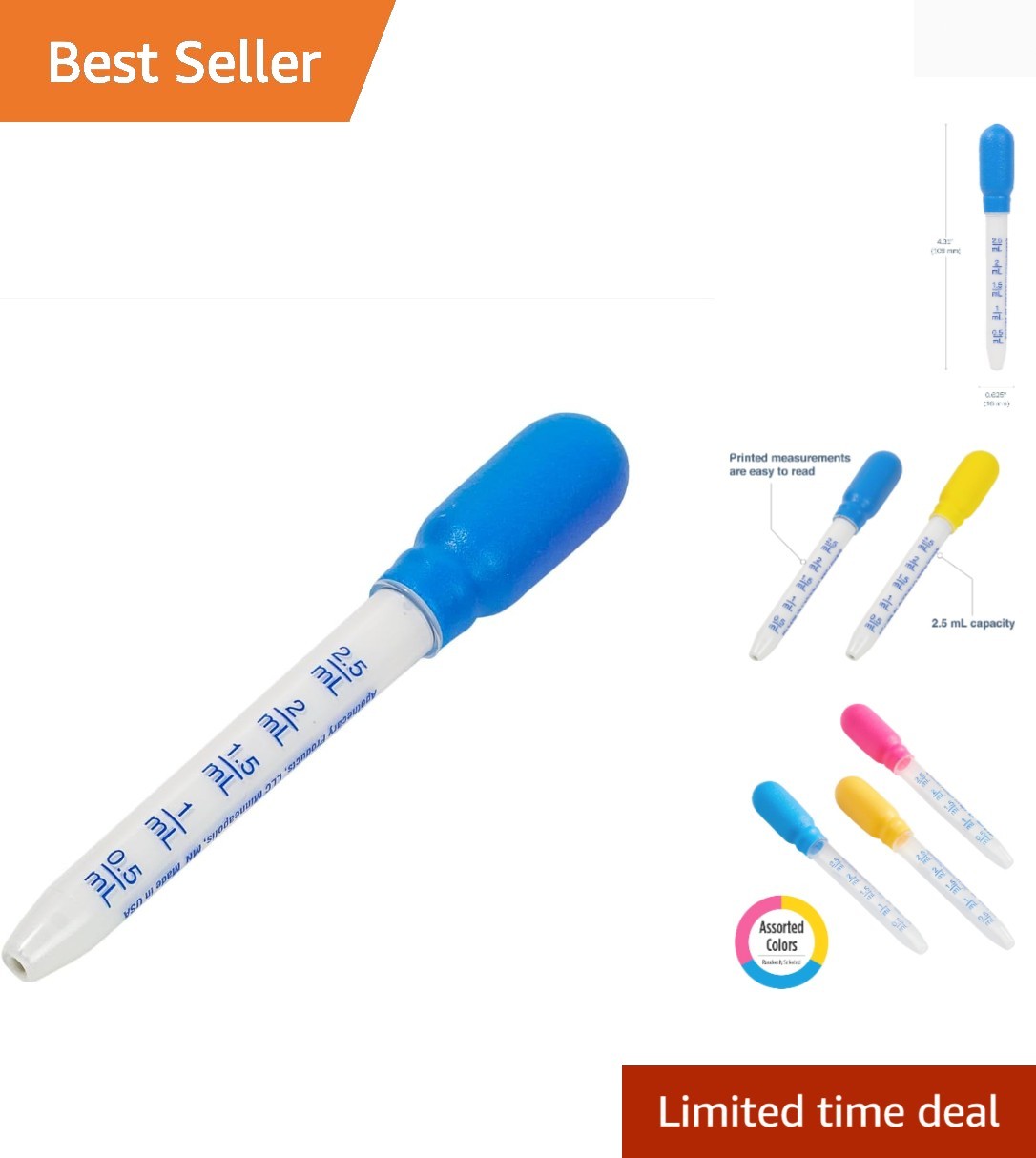Infant & Toddler Medicine Dropper – Reusable 2.5mL BPA Free Liquid Dispenser