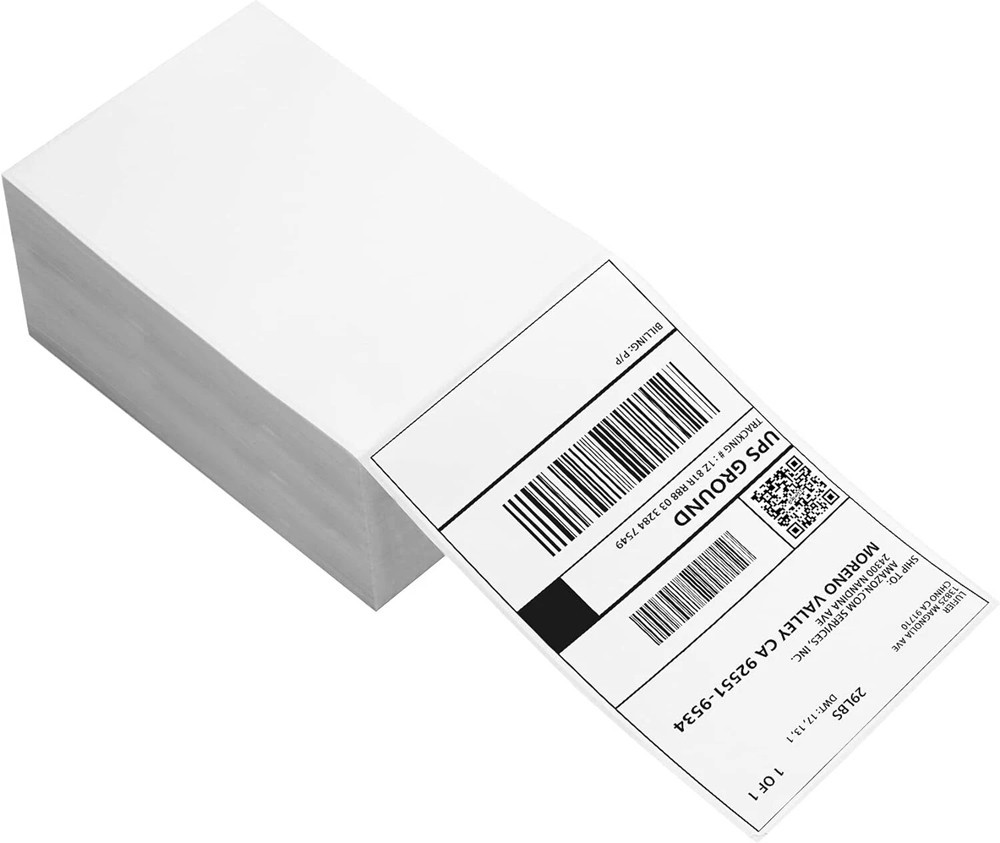 4×6 Fanfold Direct Thermal Shipping Labels for Zebra and Rollo 500 PCS