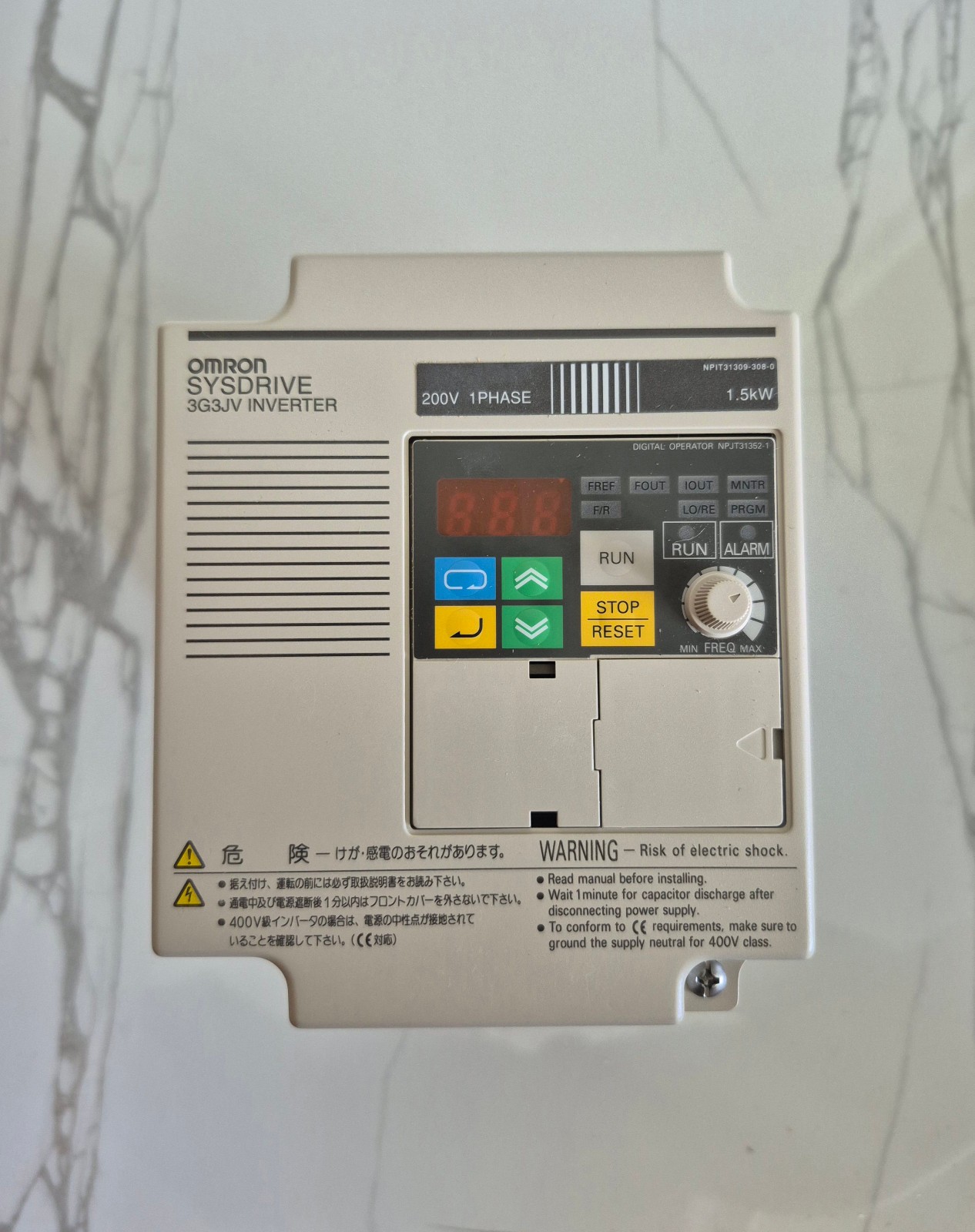 Omron 3G3JV-AB015 VFD Inverter 1.5kW 2HP 200–240V AC Drive. New Open Box