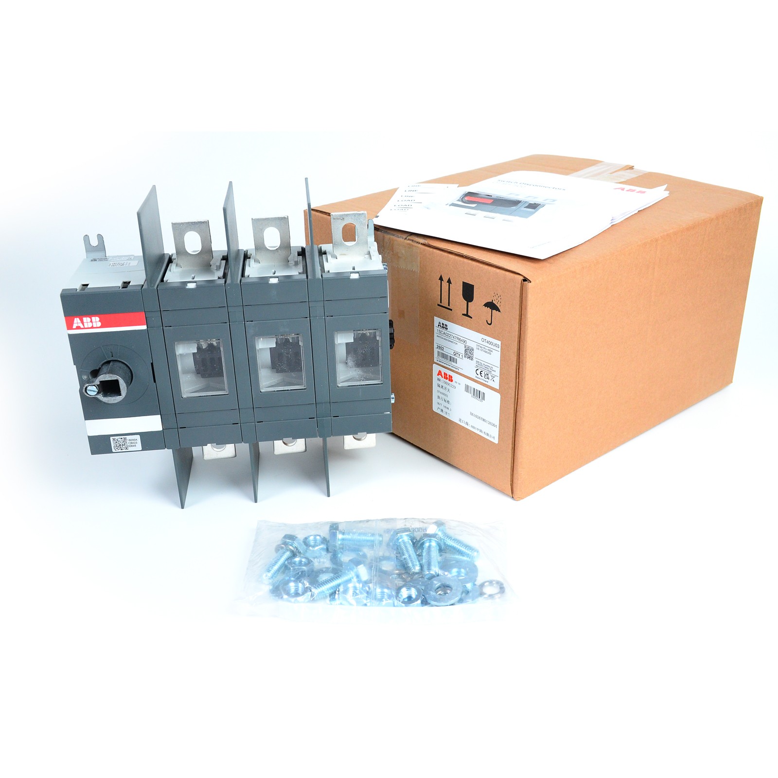 400A 3 Pole Switch Disconnector OT400U03 Load Break Disconnect Switch