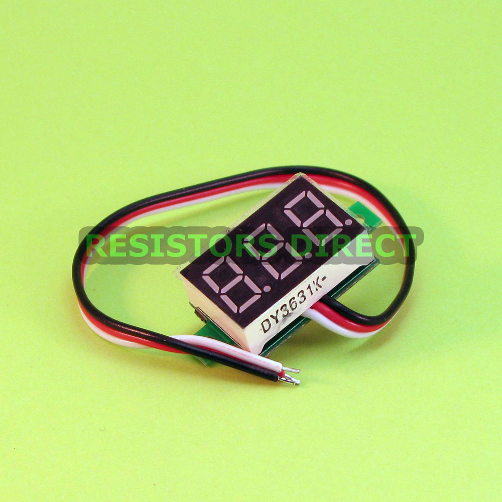 Red 0-100V DC Mini Digital Voltage Voltmeter Panel 3 Wire LED Display R07