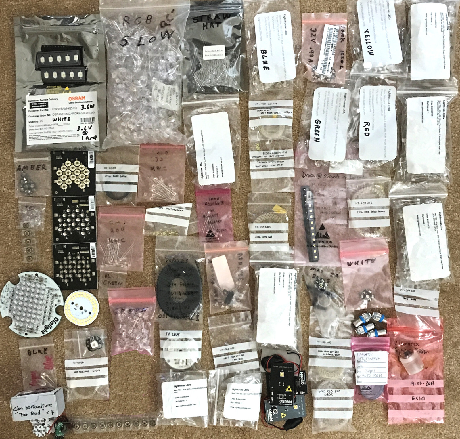 3 Pounds LEDs And Accessories Almost All Are NEW