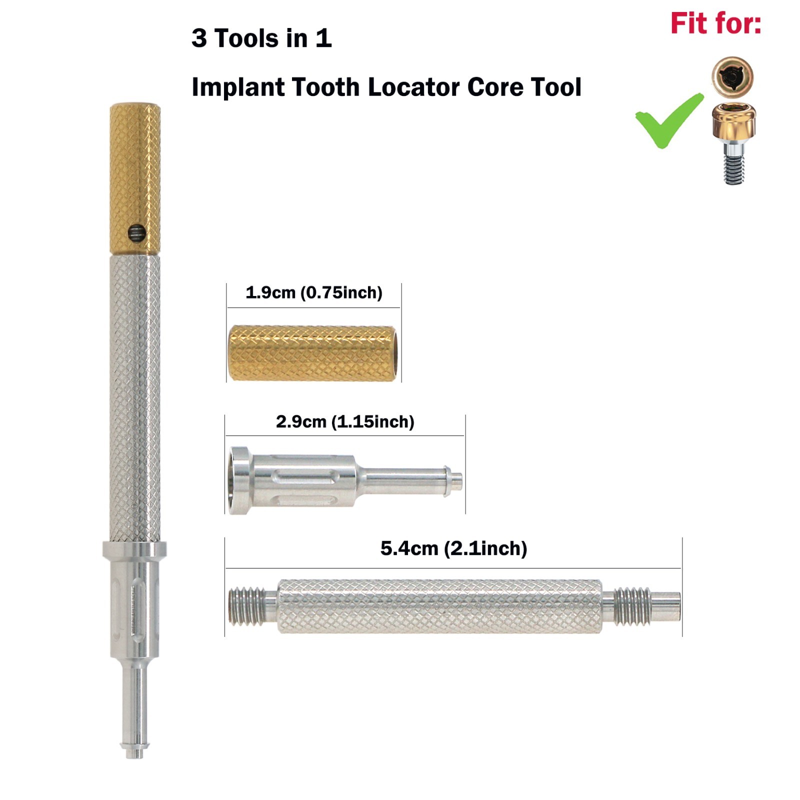US Osstem HIOSSEN ET Mini Locator Overdenture Abutment Locator Male Caps Tool