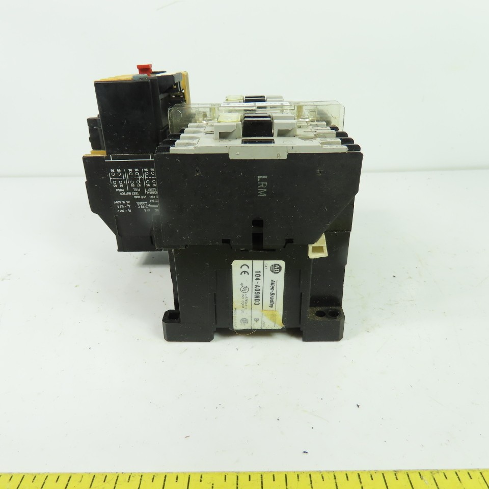 Allen-Bradley 104-A09ND3 9A 3-Pole Reversing Motor Starter 120V Coil 1.5-2.3A