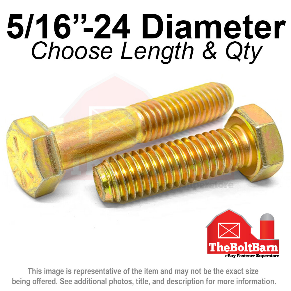 5/16″-24 Grade 8 Hex Cap Screws FINE Thread SAE Hex Bolts (Pick Length & Qty)