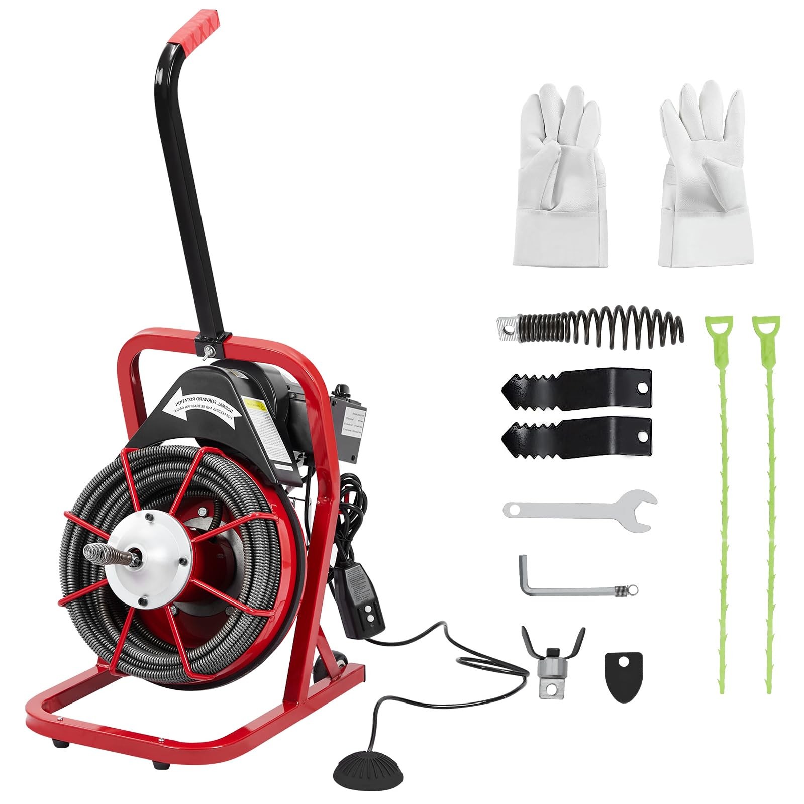 Drain Cleaner Machine ,75 Ft x 1/2 In Portable Electric Drain Auger Sewer Snake