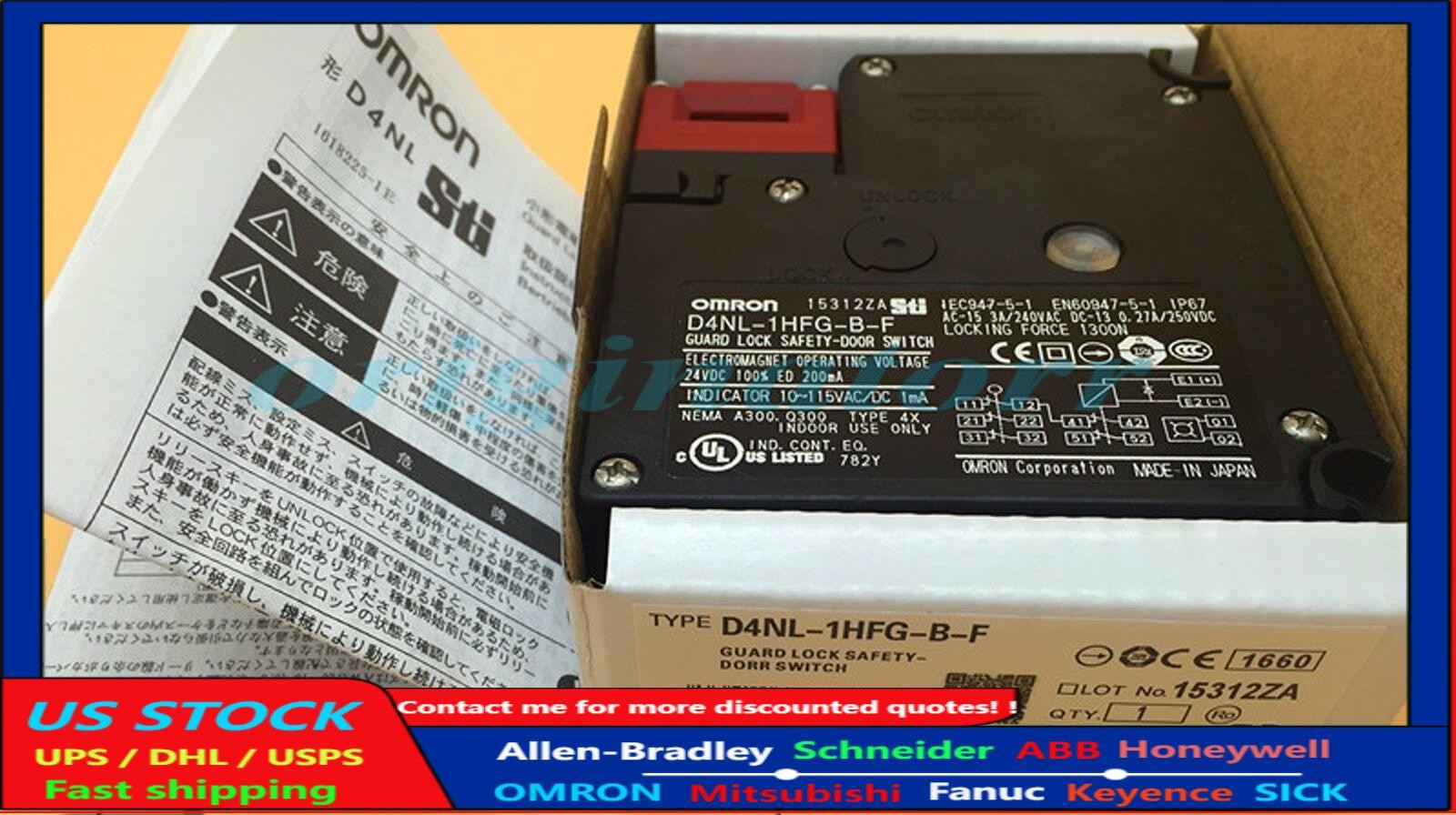 FOR OMRON 1PC NEW Safety Door Switch D4NL-1HFG-B-F FREE SHIPPING US Free TAX