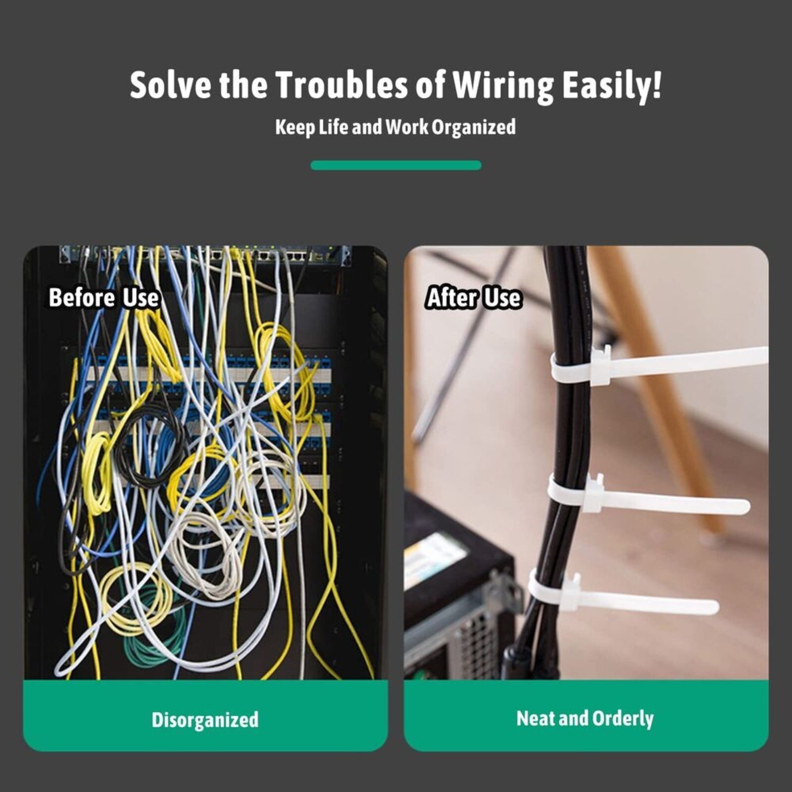 Self-locking Cable Tie Nylon Wrap Wire Zip Tie For Arranging Wire 150/200/250mm