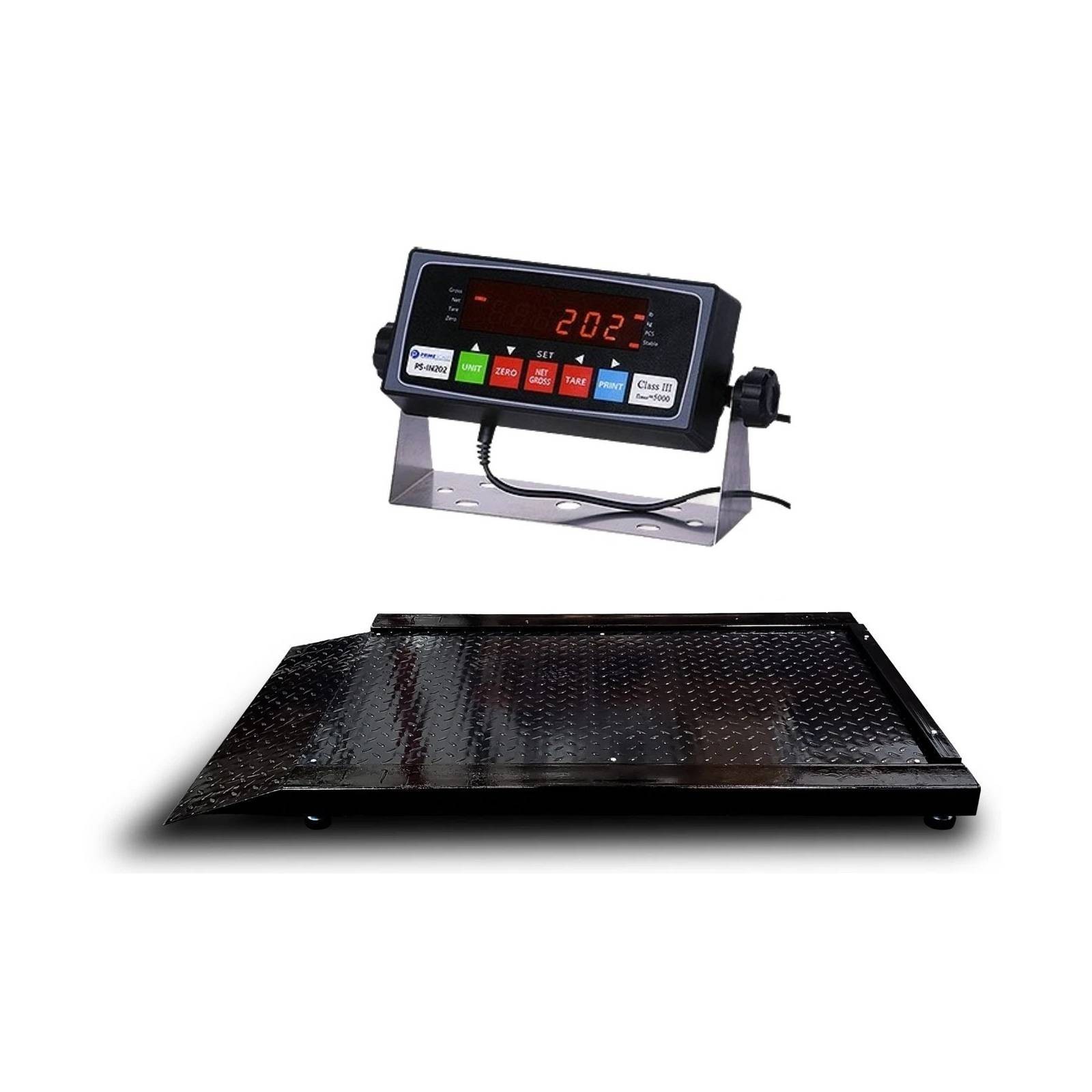 Prime Scales Roll-On Weigh Pallet Jack Floor Scale with PS-IN202 Digital Weight