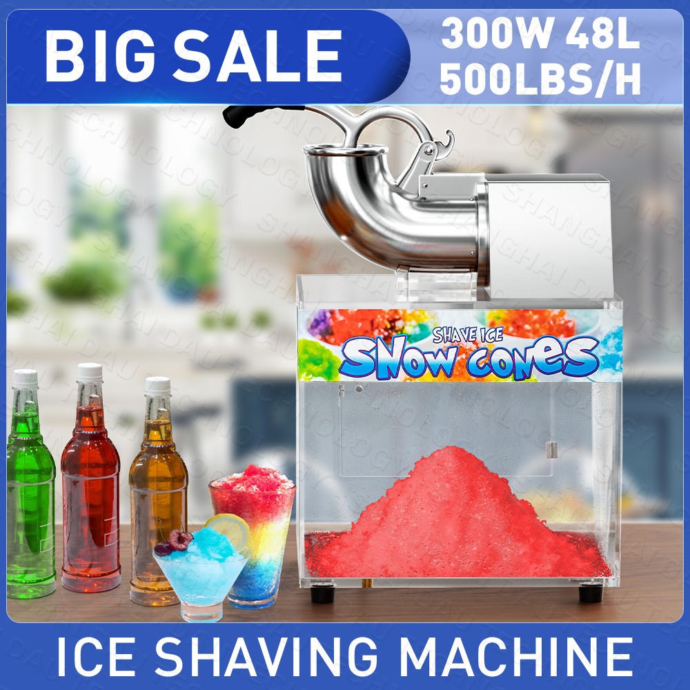 48L 500LB/H Efficient Snow Cone Machine Shaved Ice Machine for Family Gatherings