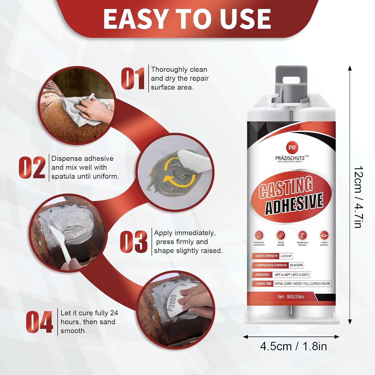 Heavy Duty Metal Repair Epoxy – Casting Adhesive & Filler for Aluminum, Steel, I