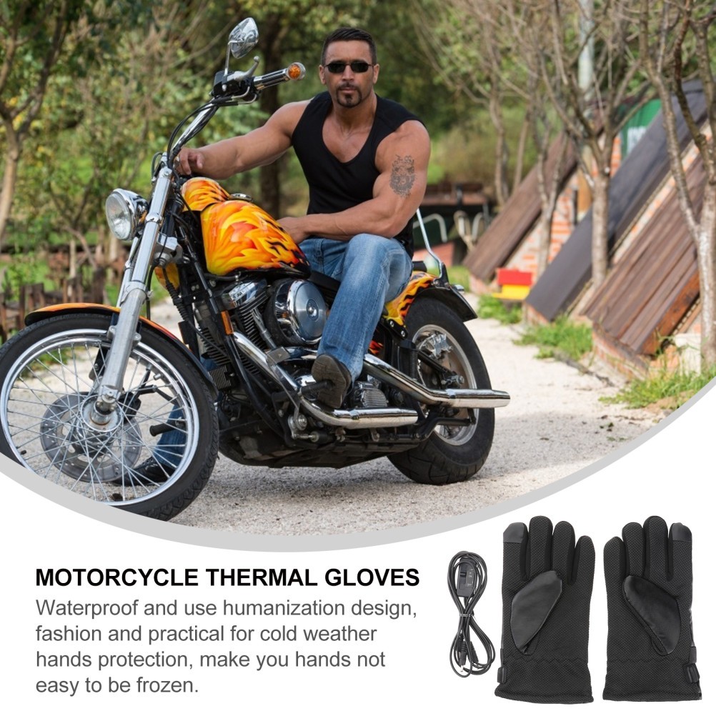 1Pair Winter Riding Heated Gloves Touch Screen Electric Gloves for Motorcycles