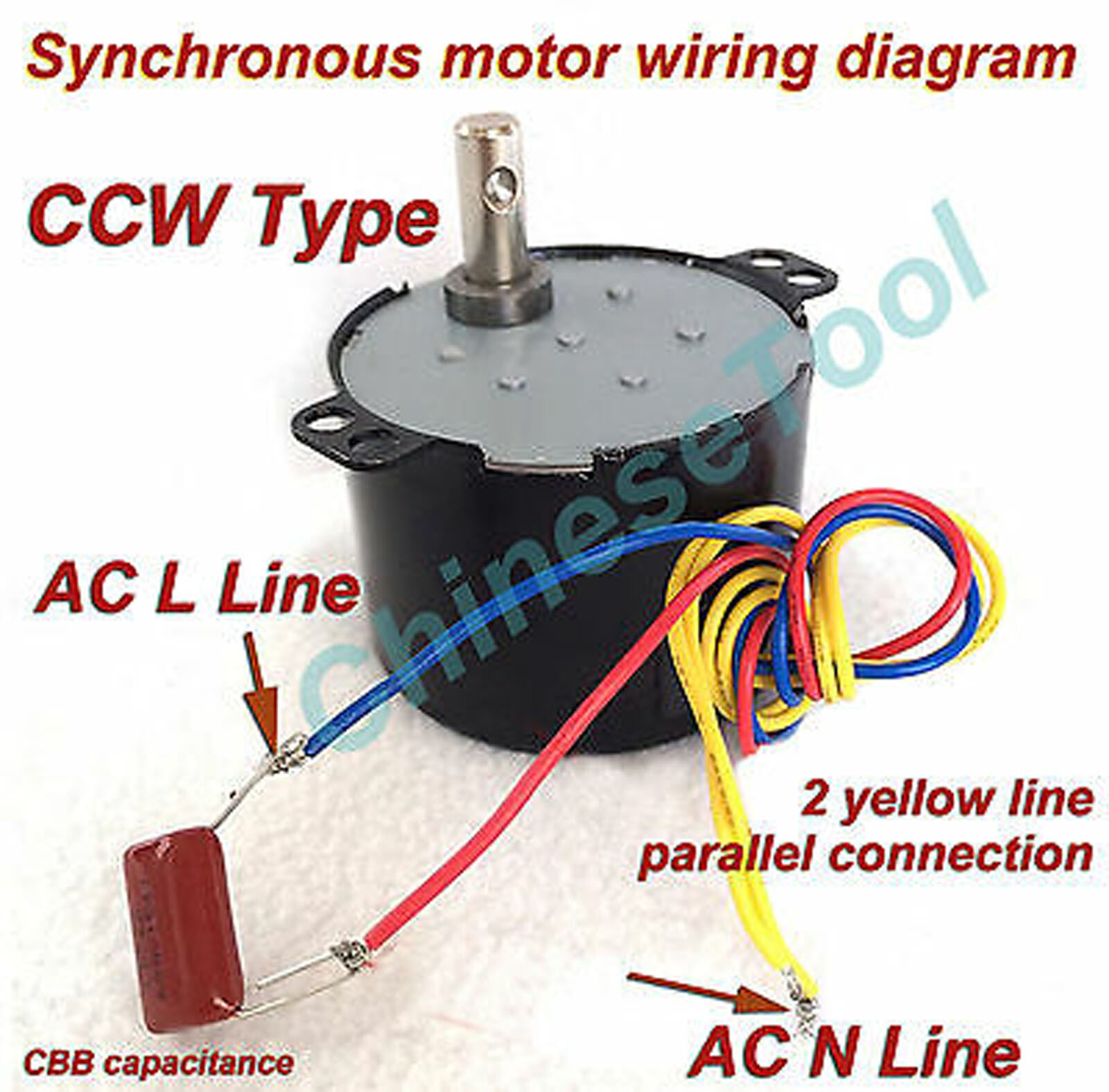 US stock Synchronous Motor 50KTYZ AC110V 120V 50/60Hz 40r/m CW/CCW 6W 2.2kgf.cm