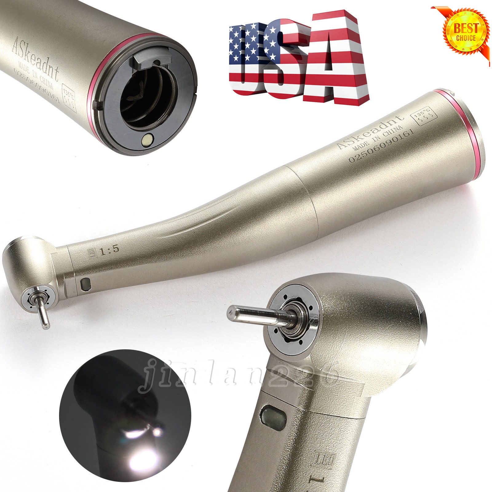 NSK Ti-Max Z95L Style 1:5 High Speed Electric Handpiece Fiber Optic Contra Angle