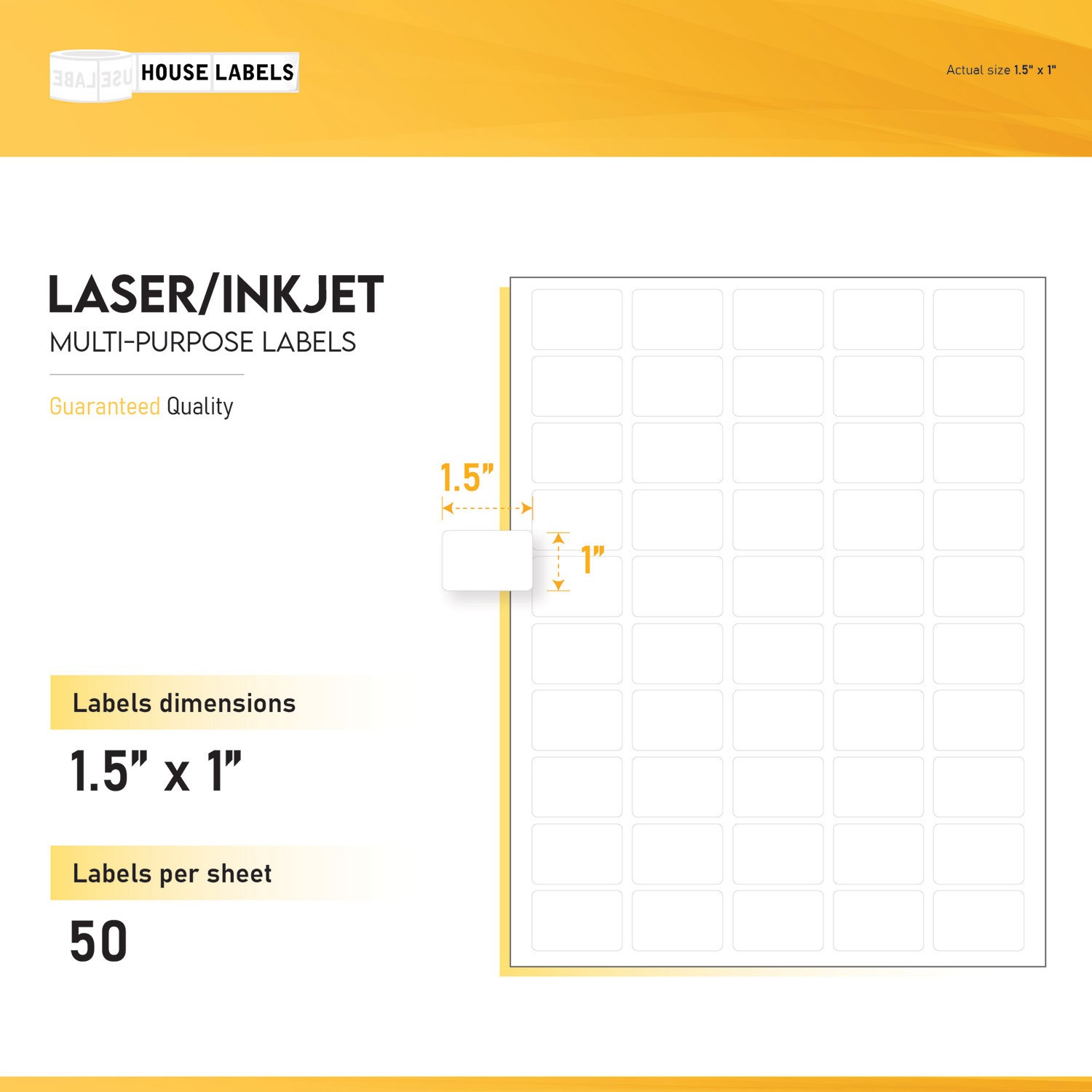 2,000 Sheets – 100000 Labels 1.5″ x 1″ Fast Peel White Multipurpose Labels 50-UP