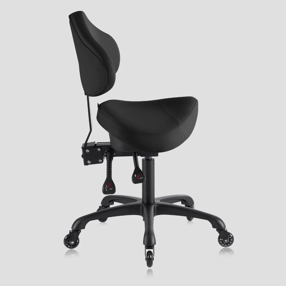 DR.LOMILOMI Ergonomic Saddle Rolling Stool Chair with Backrest 510 KOA