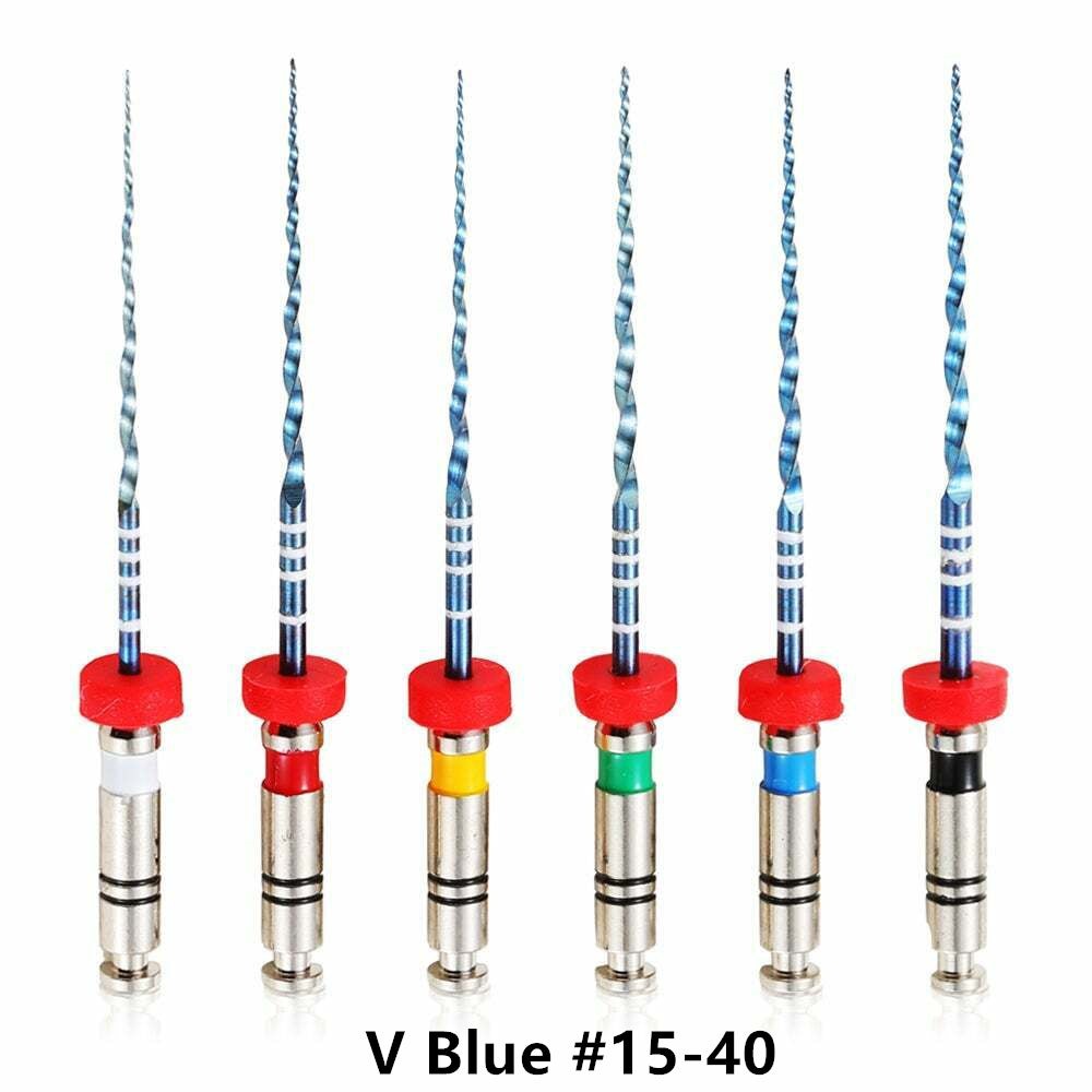 6/Pk VAKKER Blue NiTi Rotary Files Endo Root Canal Files All Size Engine Use