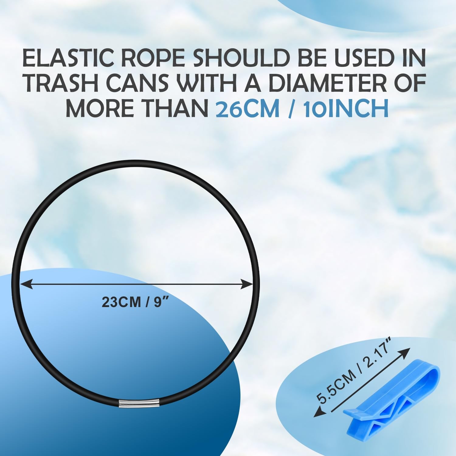16 Pack Garbage Can Bands and Trash Bag Clips, 8Pcs Adjustable Large Trash Ca…