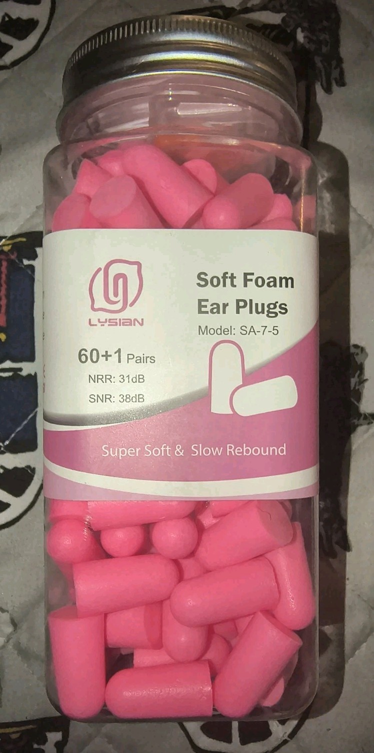 Flesh Color Foam Ear Plugs for Sleeping 60 Pairs 38Db SNR Noise Reduction