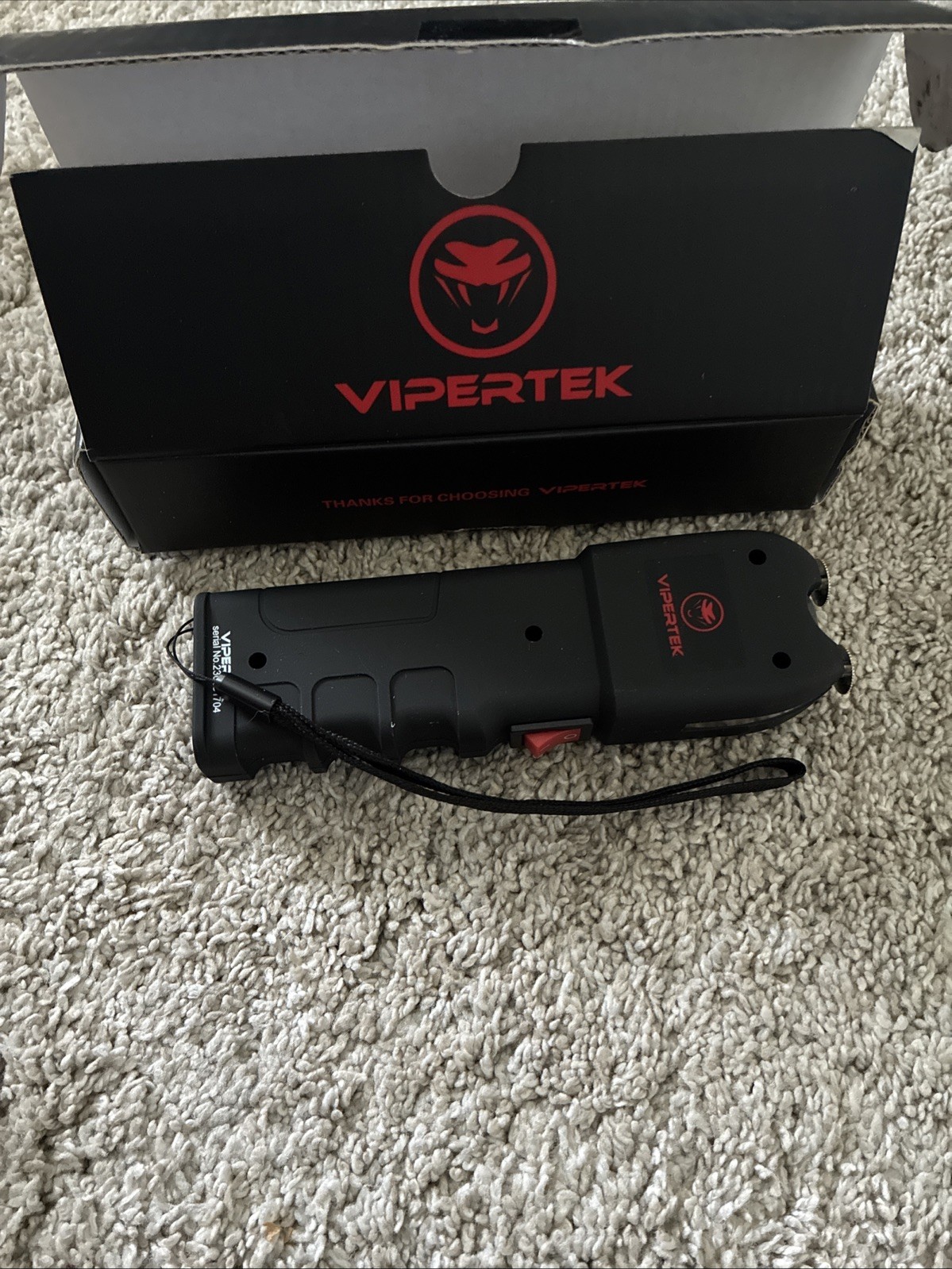 VIPERTEK Rechargeable Stun Gun w/ LED Light Self Defense – Gun Only