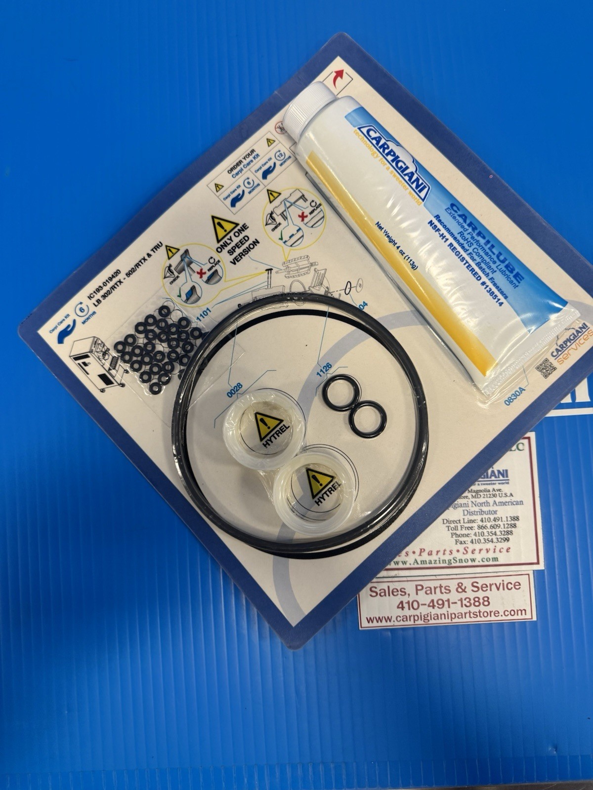 Carpigiani Parts Batch Freezer LB 502 G RTX 6 Months Carpi Care Kit