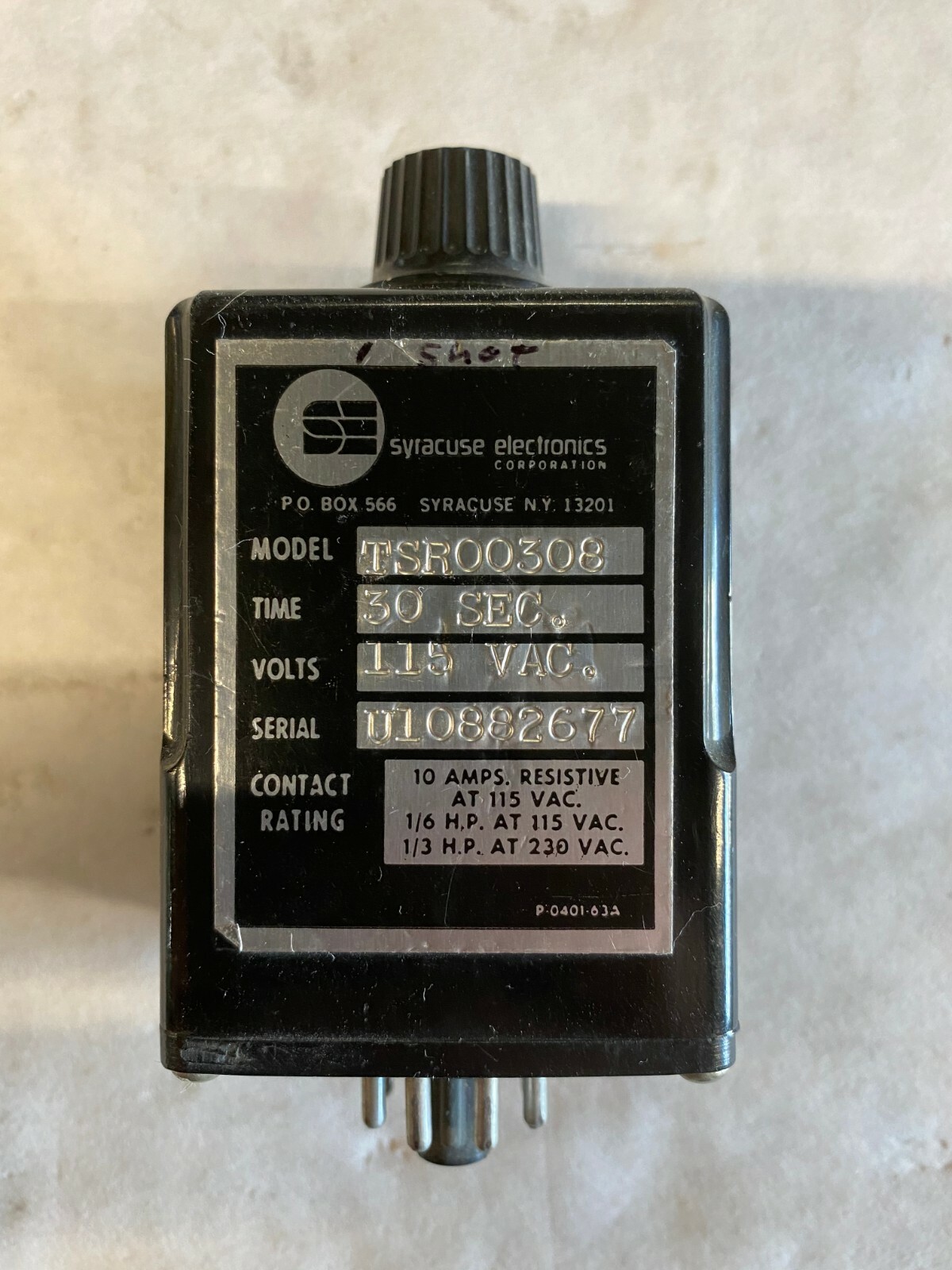 TSR00308 Syracuse Electronics 30sec 115VAC