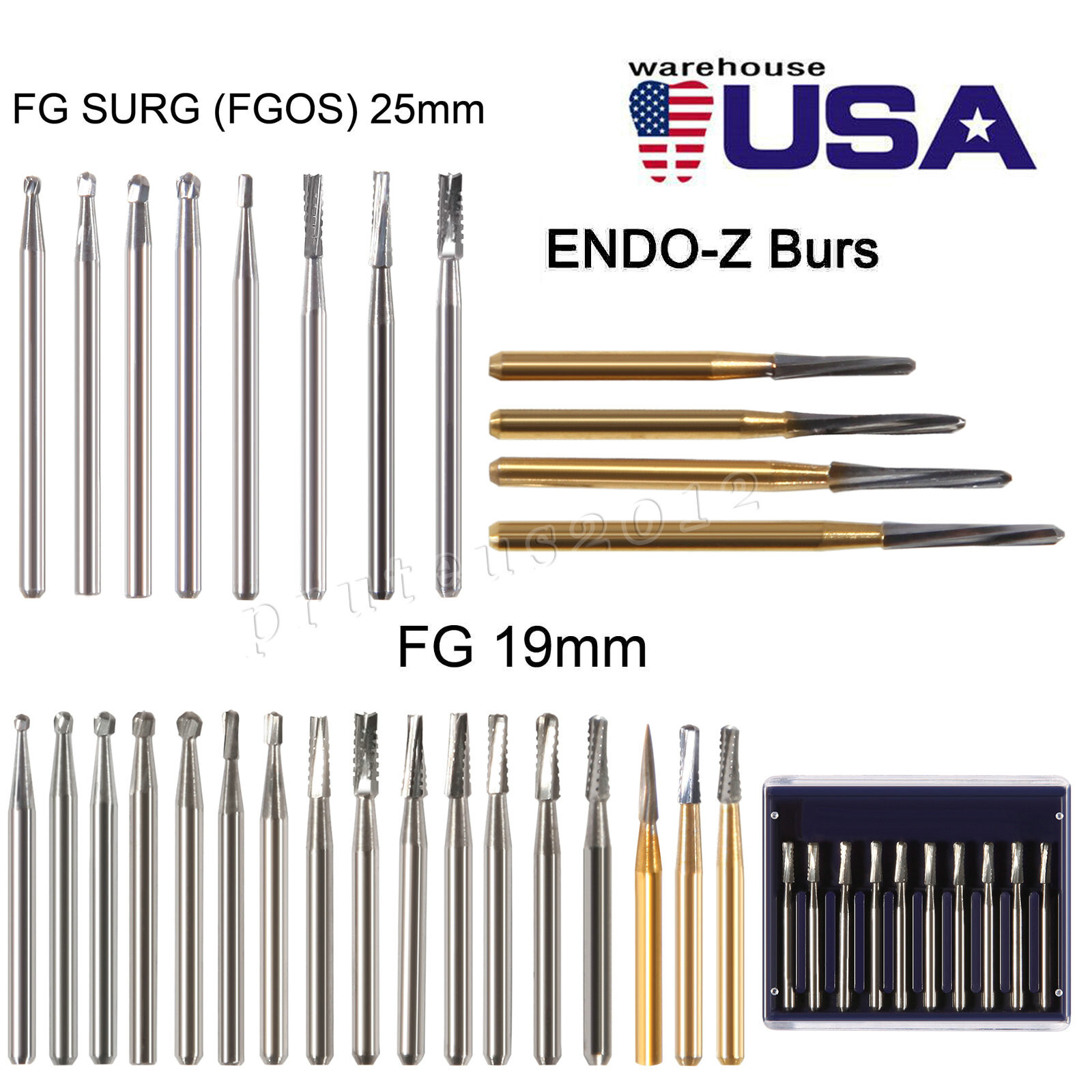 1-10 Packs Dental Carbide Burs For High Speed Handpiece FG 1 2 3 4 330 7901 7408