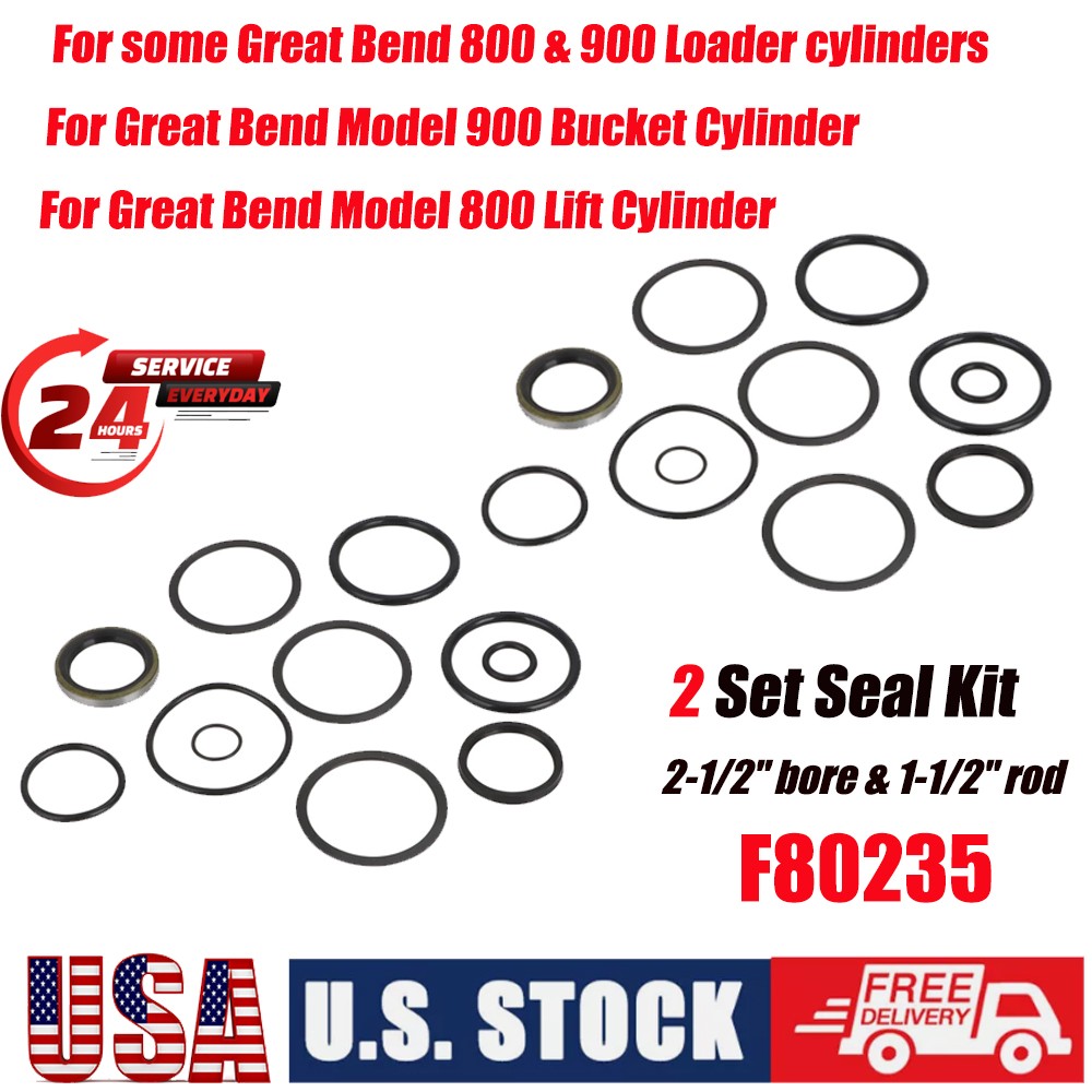 2pcs F80235 Replacement Seal Kit For Great Bend 800 & 900 Loader Cylinders US