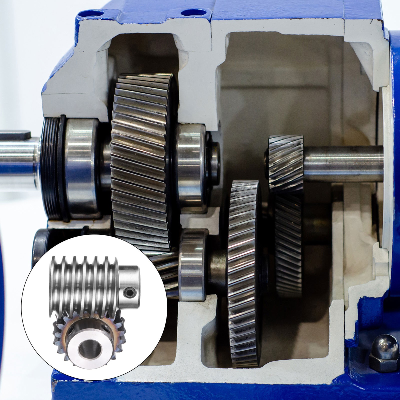Worm Gear Set 1.5 Module 20:1 Reduction Rate Gear-10mm ID 33mm OD Rod 10mm Bore