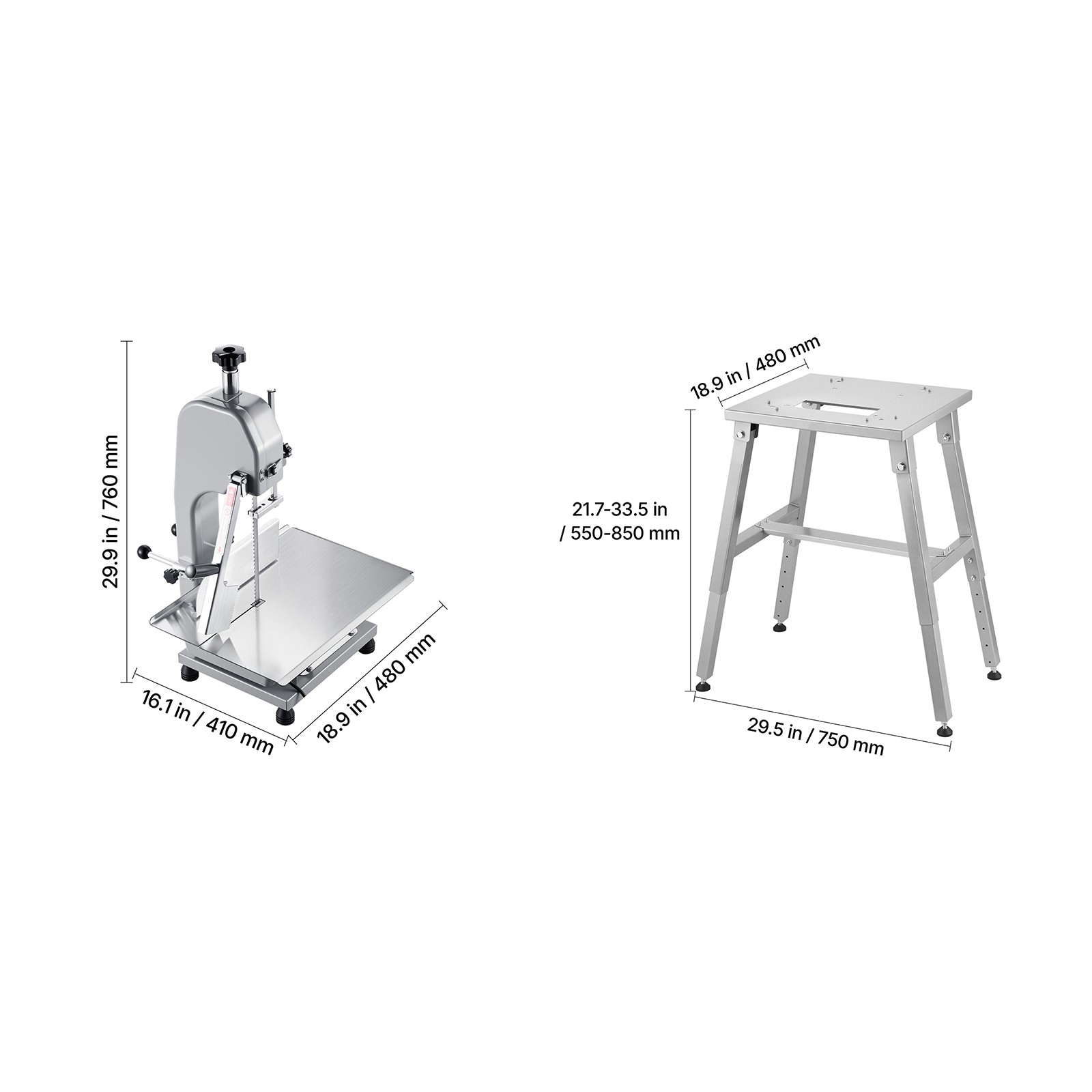 Uimoso Commercial Electric Meat Bandsaw 1100/1500W for Cutting Bones and Meat