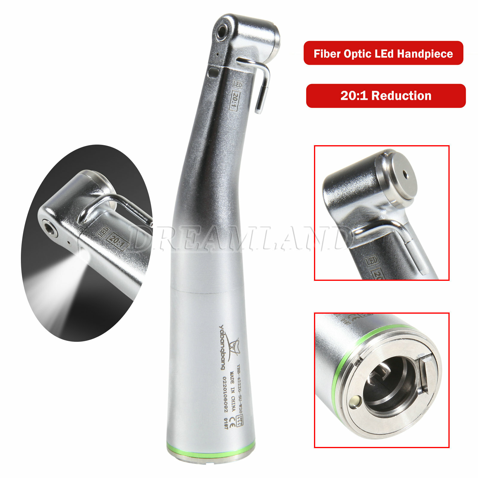 NSK Style Dental LED Fiber Optic 20:1 1:1 1:5 Increasing Contra Angle Handpiece