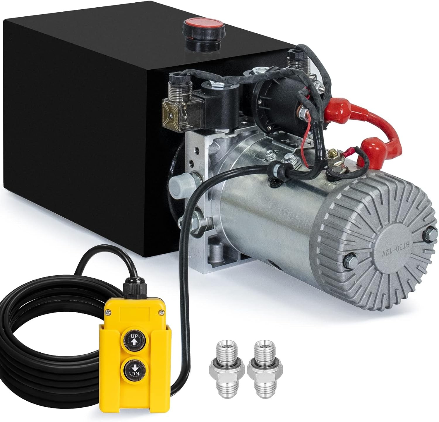 8 Quart Double Acting Hydraulic Pump Dump Trailer 12V DC Unit Pack Power Unit