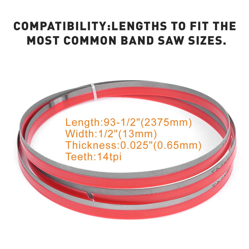 93-1/2″ x 1/2″ x 14tpi M42 Bi-metal Band Saw Blades Fit Cutting Metal Technique