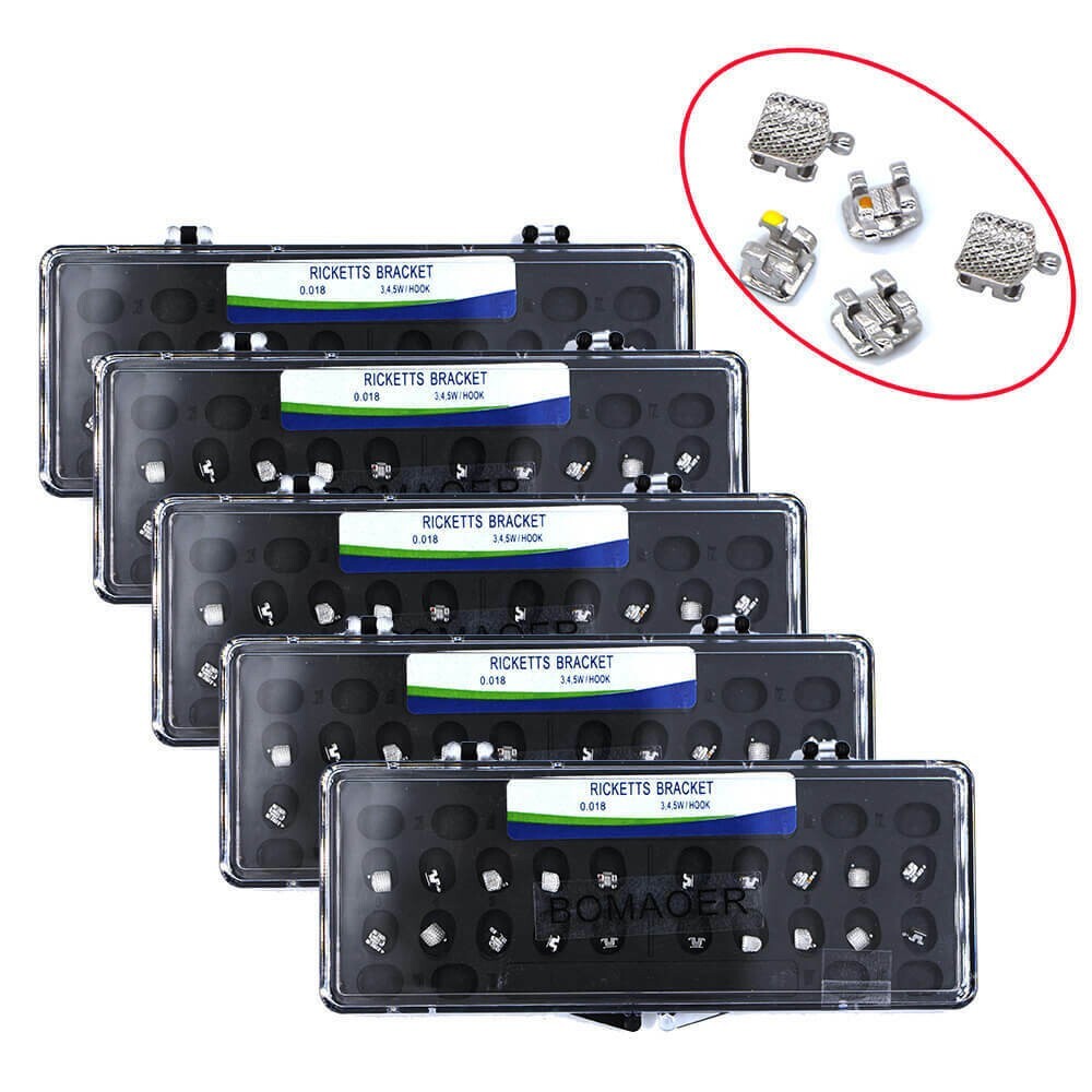 5×Dental Orthodontic Ricketts Bracket Braces Roth 018 3-4-5 Hooks 20PCS/Kit