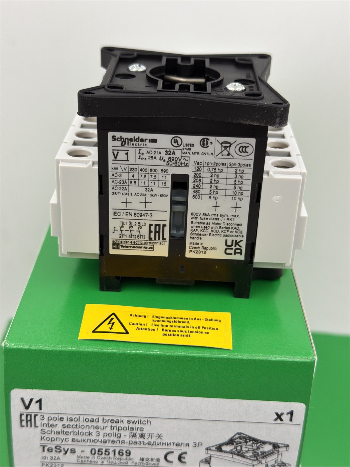 SCHNEIDER V1 TESYS 055169 LOAD BREAK SWITCH 3 POLE ISOLATOR