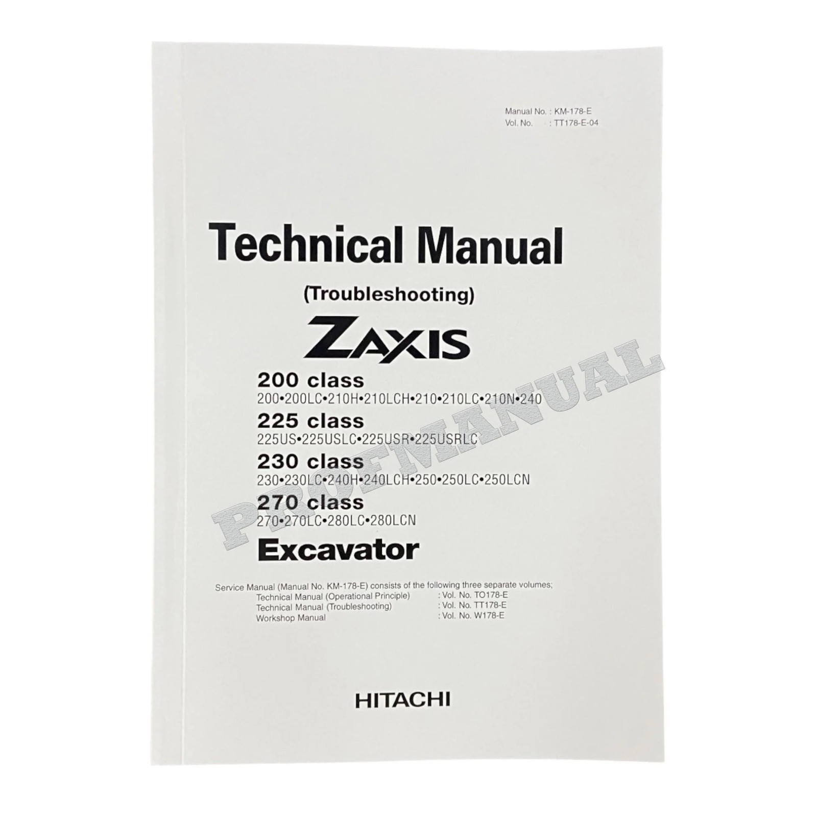 HITACHI ZX200 ZX225 Excavator Service manual Troubleshoot TT178-E-04 Big Schemes