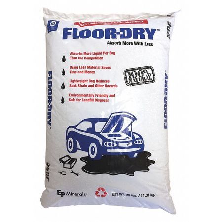 Ep Minerals 9825 Loose Absorbent, Absorbs 11.4 Gal. Universal, ,Off White