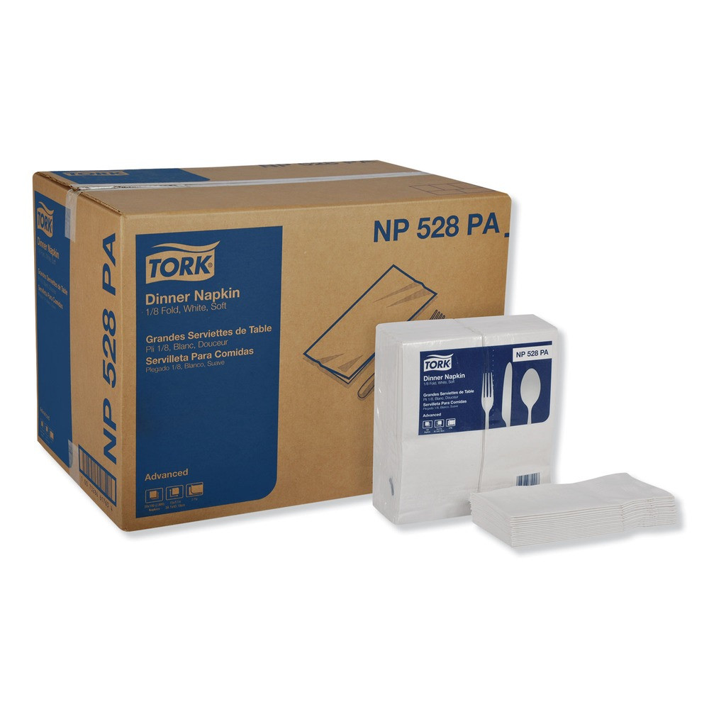 Tork NP528PA 15 in. x 17 in. 2-Ply Advanced Dinner Napkins – WT (2800/CT) New