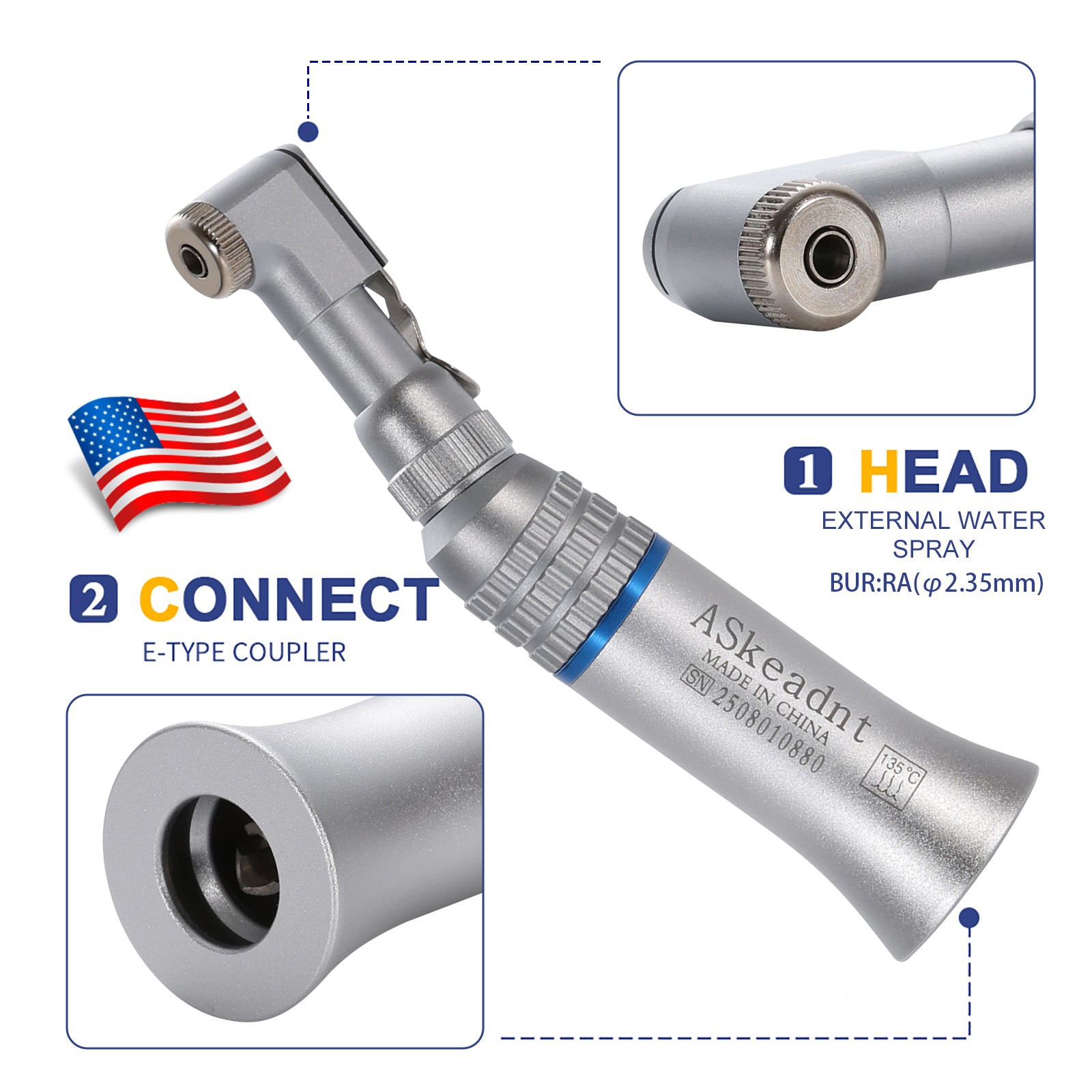 1-20X NSK Style Dental Slow Low Speed Handpiece Straight Contra Angle Motor 4-H
