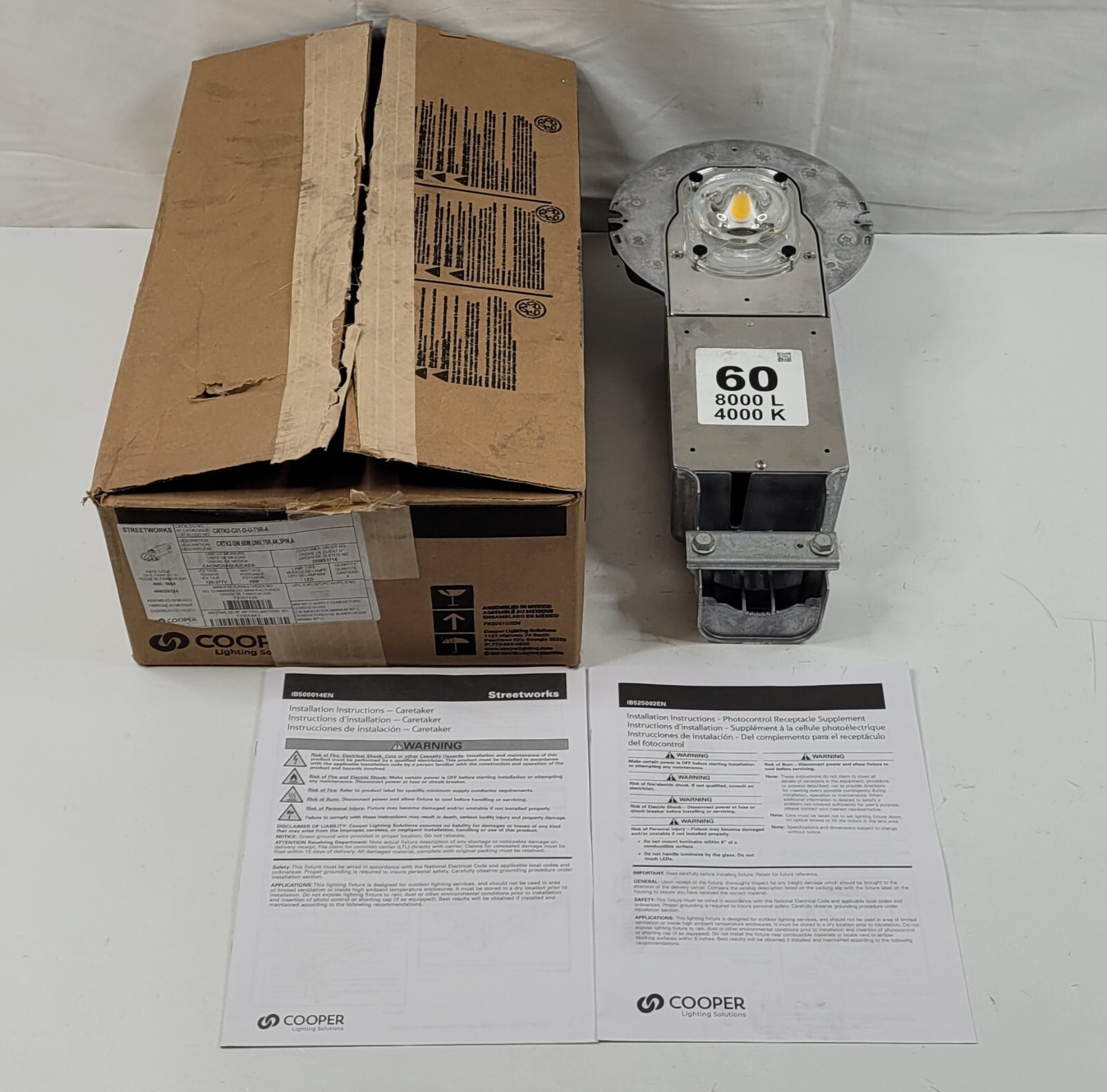 Cooper Streetworks Caretaker LED Roadway Luminaire Light CRTK2-SW, 60W, UNV, 4K