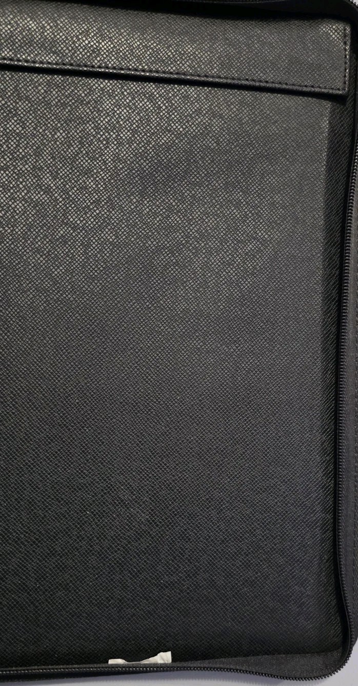 Unbranded Black Saffiano Faux Leather 3-Ring Zipper Binder Portfolio Padfolio