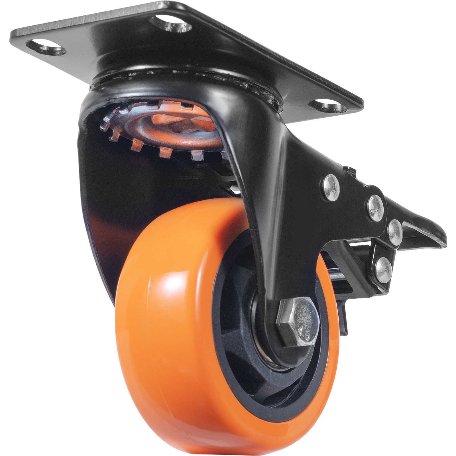 VEVOR Caster Wheels Swivel Plate Casters 4 Pack 3″ Heavy Duty with Locking Brake