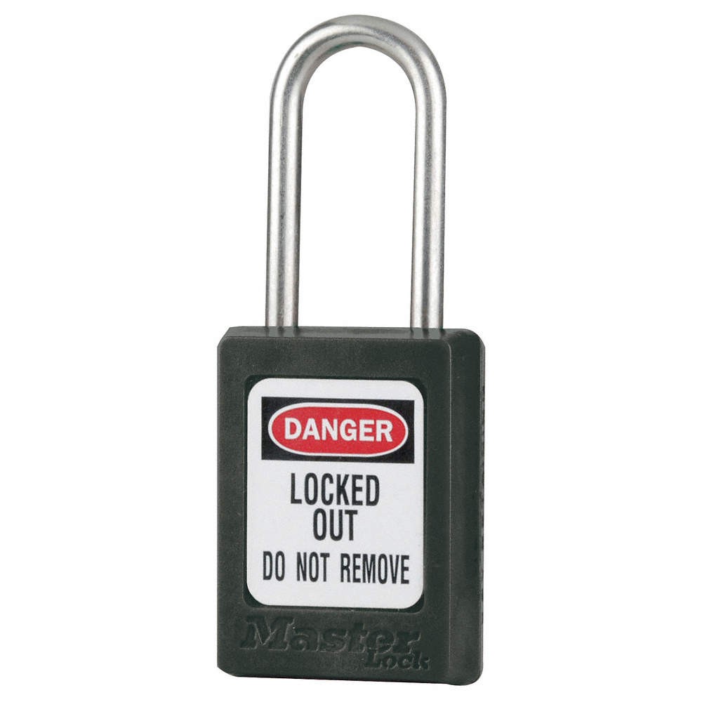 MASTER LOCK S31KAS3BLK Lockout Padlock,KA,Black,1-7/8″H,PK3 6MCX1