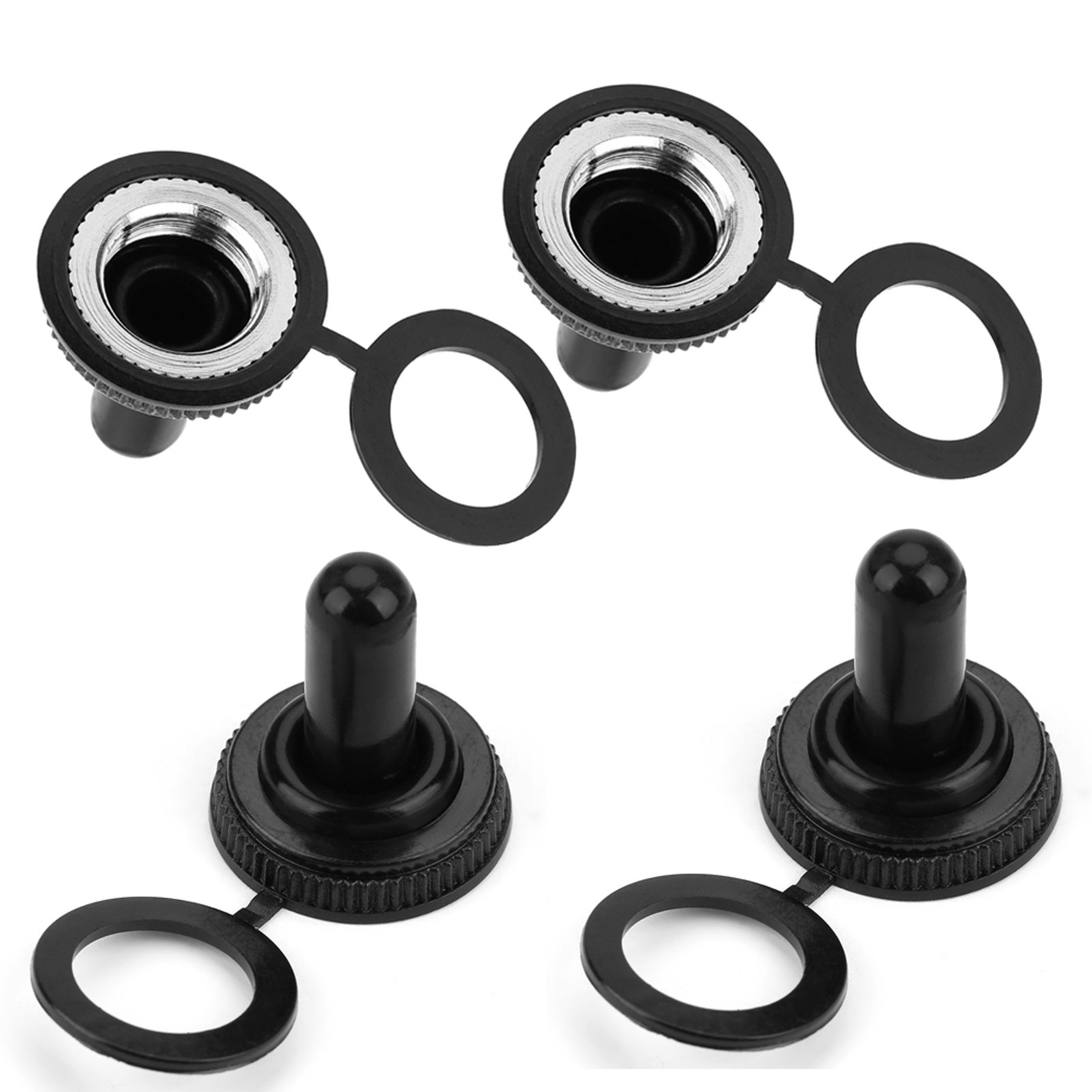 20Pcs/set 12mm Rocker Toggle Switch Waterproof Rubber Cap Boot Cover – Black