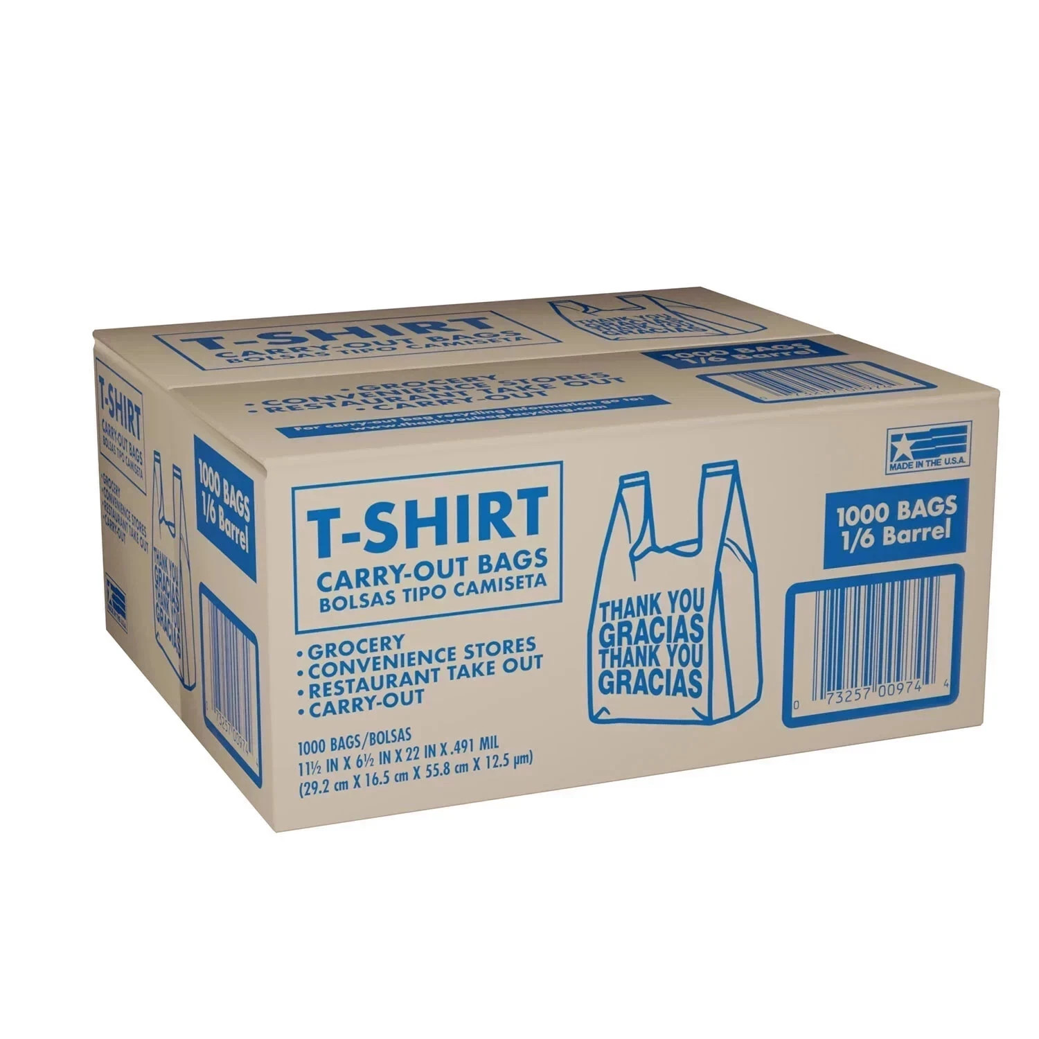 T-Shirt Carry-Out Bags, 11.5″ x 6.5″ x 22″ (1,000 ct.) Free Shipping Great Price