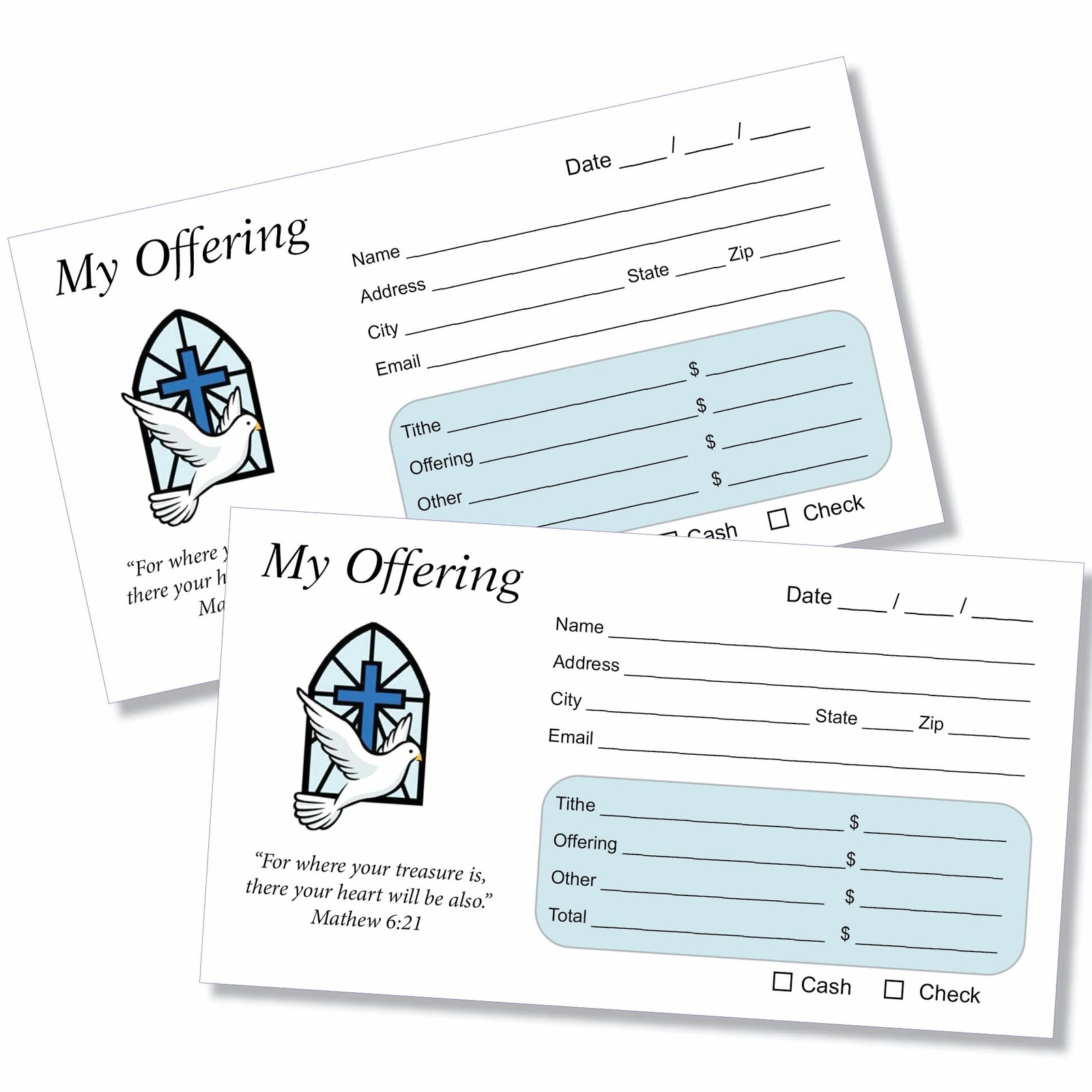 Tithes and Offering Envelopes 100 Count 3 5/8″ x 6 1/2″ White 24lb Full Color