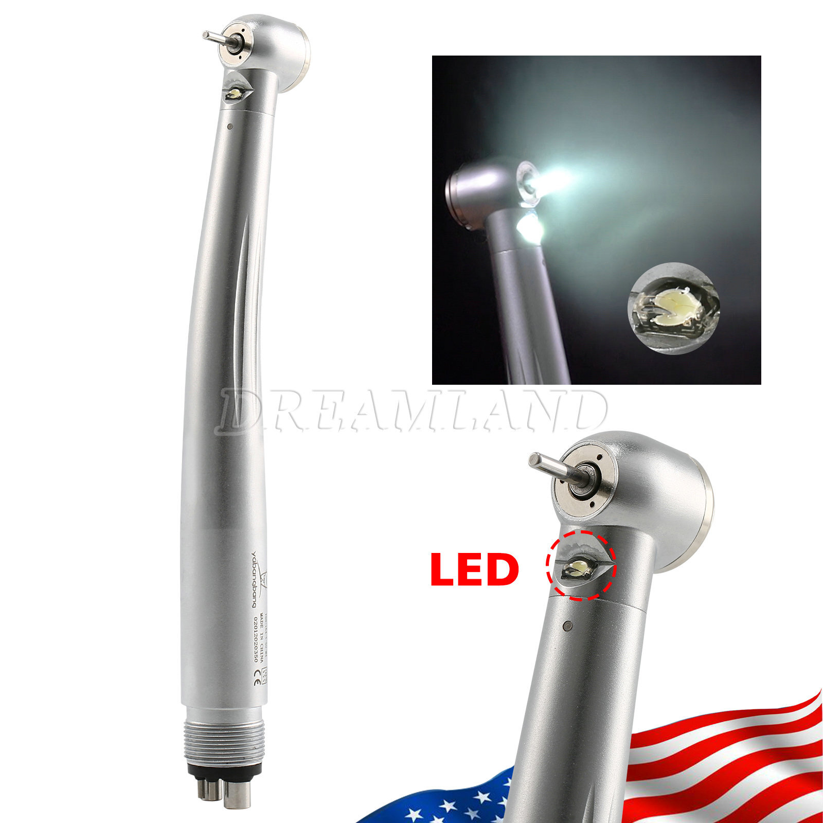 E-generator Dental LED Fiber Optic turbine Handpiece 4 hole pmdd