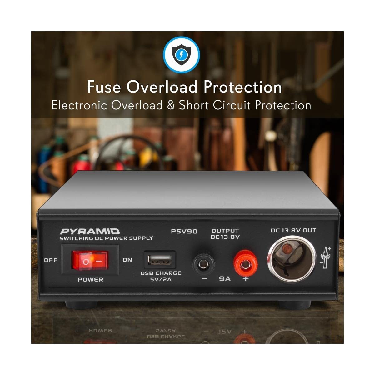 Pyramid Universal Compact Bench Power Supply – 9 Amp Regulated Home Lab Black